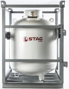 Mobiler Gastank in weiß